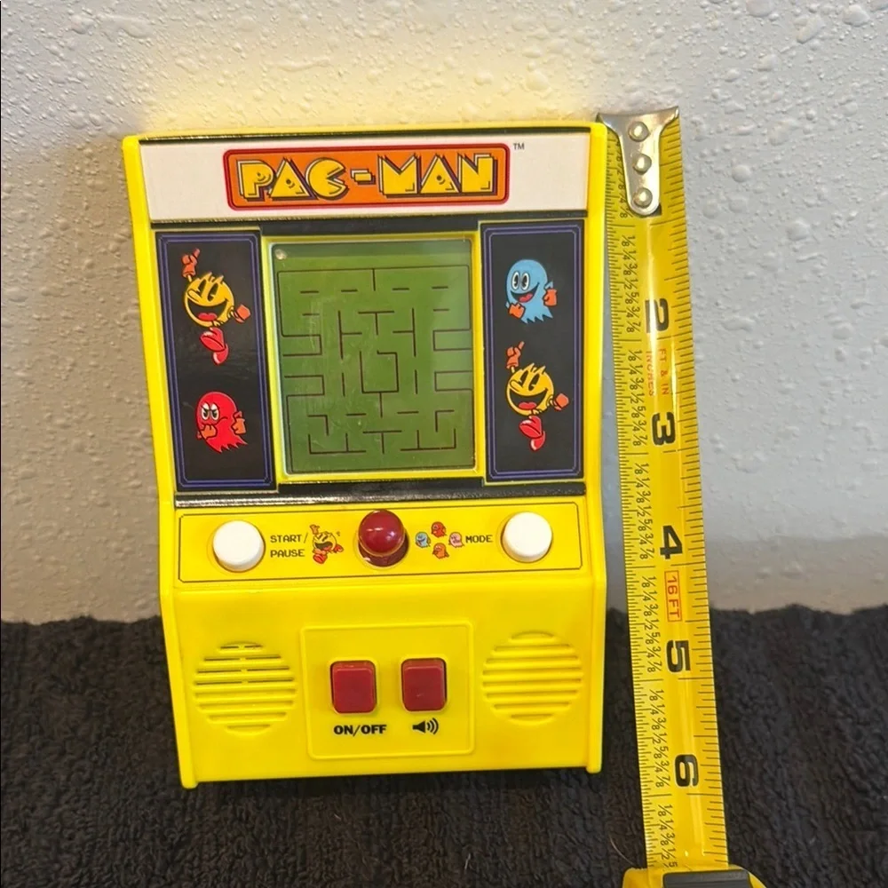 PAC-MAN & BANDAI NAMCO Yellow Handheld Console with Classic Game Design